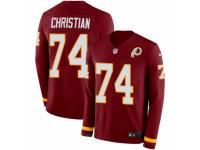 Men Nike Washington Redskins #74 Geron Christian Limited Burgundy Therma Long Sleeve NFL Jersey