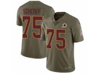 Men Nike Washington Redskins #75 Brandon Scherff Limited Olive 2017 Salute to Service NFL Jersey