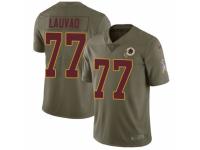 Men Nike Washington Redskins #77 Shawn Lauvao Limited Olive 2017 Salute to Service NFL Jersey