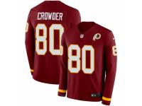 Men Nike Washington Redskins #80 Jamison Crowder Limited Burgundy Therma Long Sleeve NFL Jersey