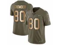 Men Nike Washington Redskins #80 Jamison Crowder Limited Olive/Gold 2017 Salute to Service NFL Jersey