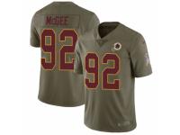 Men Nike Washington Redskins #92 Stacy McGee Limited Olive 2017 Salute to Service NFL Jersey