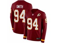Men Nike Washington Redskins #94 Preston Smith Limited Burgundy Therma Long Sleeve NFL Jersey