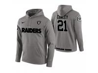 Men Oakland Raiders #21 Gareon Conley Gray Circuit Wordmark Pullover Hoodie