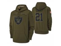 Men Oakland Raiders #21 Gareon Conley Olive 2018 Salute to Service Pullover Hoodie