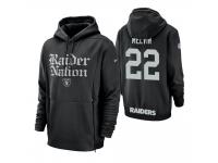 Men Oakland Raiders #22 Rashaan Melvin Black Sideline Local Lockup Pullover Hoodie