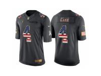 Men Oakland Raiders #4 Derek Carr Anthracite Salute to Service USA Flag Fashion Jersey