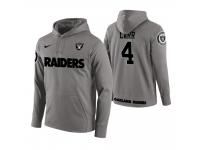 Men Oakland Raiders #4 Derek Carr Gray Circuit Wordmark Pullover Hoodie