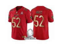 Men Oakland Raiders #52 Khalil Mack AFC 2017 Pro Bowl Red Gold Limited Jersey