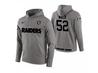 Men Oakland Raiders #52 Khalil Mack Gray Circuit Wordmark Pullover Hoodie