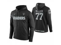 Men Oakland Raiders #77 Kolton Miller Black Circuit Wordmark Pullover Hoodie