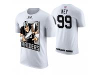 Men Oakland Raiders Arden Key #99 White Cartoon And Comic Artistic Painting T-Shirt