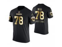 Men Oakland Raiders Art Shell #78 Metall Dark Golden Special Limited Edition Retired Player With Message T-Shirt