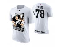 Men Oakland Raiders Art Shell #78 White Cartoon And Comic Artistic Painting Retired Player T-Shirt