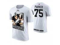 Men Oakland Raiders Brandon Parker #75 White Cartoon And Comic Artistic Painting T-Shirt