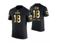 Men Oakland Raiders Connor Cook #18 Metall Dark Golden Special Limited Edition With Message T-Shirt