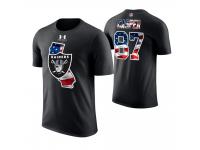 Men Oakland Raiders Dave Casper #87 Stars and Stripes 2018 Independence Day American Flag Retired Player T-Shirt