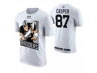 Men Oakland Raiders Dave Casper #87 White Cartoon And Comic Artistic Painting Retired Player T-Shirt