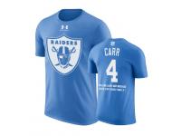 Men Oakland Raiders Derek Carr #4 Powder Blue Father Day Gift With Message T-Shirt