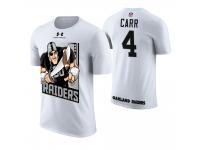 Men Oakland Raiders Derek Carr #4 White Cartoon And Comic Artistic Painting T-Shirt