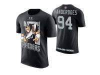 Men Oakland Raiders Eddie Vanderdoes #94 Black Cartoon And Comic Artistic Painting T-Shirt