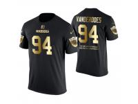 Men Oakland Raiders Eddie Vanderdoes #94 Metall Dark Golden Special Limited Edition With Message T-Shirt