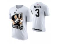 Men Oakland Raiders EJ Manuel #3 White Cartoon And Comic Artistic Painting T-Shirt