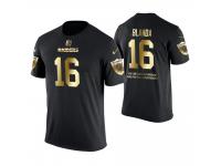 Men Oakland Raiders George Blanda #16 Metall Dark Golden Special Limited Edition Retired Player With Message T-Shirt