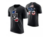 Men Oakland Raiders Howie Long #75 Stars and Stripes 2018 Independence Day American Flag Retired Player T-Shirt