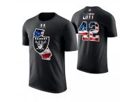 Men Oakland Raiders Ronnie Lott #42 Stars and Stripes 2018 Independence Day American Flag Retired Player T-Shirt