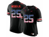 Men Ohio State Buckeyes #25 Mike Weber Black USA Flag College Football Limited Jersey