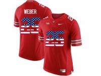 Men Ohio State Buckeyes #25 Mike Weber Red USA Flag College Football Limited Jersey