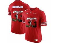 Men Ohio State Buckeyes #33 Pete Johnson Red With Portrait Print College Football Jersey