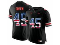 Men Ohio State Buckeyes #45 Archie Griffin Black USA Flag College Football Limited Jersey