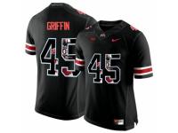 Men Ohio State Buckeyes #45 Archie Griffin Black With Portrait Print College Football Jersey