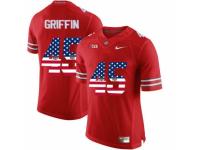 Men Ohio State Buckeyes #45 Archie Griffin Red USA Flag College Football Limited Jersey
