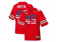 Men Ohio State Buckeyes #45 Archie Griffin Red USA Flag College Football Throwback Jersey