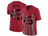 Men Ohio State Buckeyes #45 Archie Griffin Red With Portrait Print College Football Jersey-1
