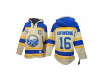 Men Old Time Hockey Buffalo Sabres #16 Pat Lafontaine Authentic Cream Sawyer Hooded Sweatshirt