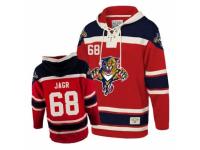Men Old Time Hockey Florida Panthers #68 Jaromir Jagr Premier Red Sawyer Hooded Sweatshirt
