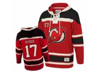 Men Old Time Hockey New Jersey Devils #17 Michael Ryder Premier Red Sawyer Hooded Sweatshirt