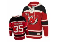 Men Old Time Hockey New Jersey Devils #35 Cory Schneider Premier Red Sawyer Hooded Sweatshirt