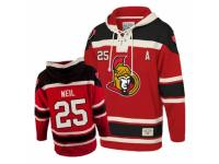 Men Old Time Hockey Ottawa Senators #25 Chris Neil Premier Red Sawyer Hooded Sweatshirt