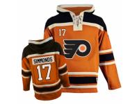 Men Old Time Hockey Philadelphia Flyers #17 Wayne Simmonds Premier Orange Sawyer Hooded Sweatshirt