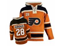 Men Old Time Hockey Philadelphia Flyers #28 Claude Giroux Premier Orange Sawyer Hooded Sweatshirt