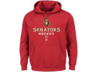 Men Ottawa Senators Majestic Critical Victory Pullover Hoodie Sweatshirt - Red