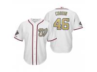 Men Patrick Corbin Washington Nationals White 2019 Gold Program World Series Champions Cool Base Jersey