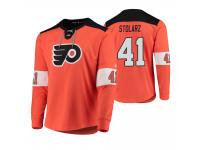 Men Philadelphia Flyers Anthony Stolarz #41 Platinum Orange Jersey