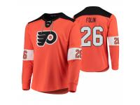 Men Philadelphia Flyers Christian Folin #26 Platinum Orange Jersey