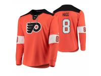 Men Philadelphia Flyers Robert Hagg #8 Platinum Orange Jersey